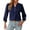Dark Blue, variant on ClodeEU Women V Neck Henley Long Sleeve Pleated Blouse,Casual Loose Solid Tunic Top Dark Blue,Women's Plus L