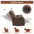 thumbnail image 3 of Bonzy Home Extra Wide Manual Recliner Chair in Soft Brown Fabric,Overstuffed Recliner, Brown, 3 of 7