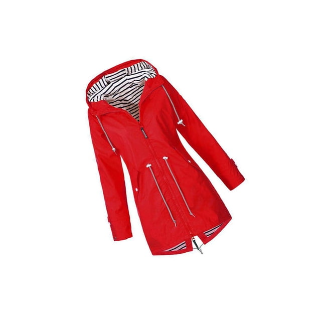 Hoodie Veste Douce Femme Imperméable Imperméable Manteau de Pluie Outdoor Armée Veste Rouge XL