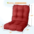thumbnail image 4 of EAGLE PEAK Tufted Outdoor/Indoor Seat/Back Chair Cushion, Set of 2, 42 x 21 in,Red, 4 of 10