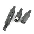 thumbnail image 1 of 2 pares de enchufes DIN macho y hembra de plástico negro de 5 pines para cable de 6 mm, 1 of 2