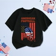 thumbnail image 2 of EnJoCho Little Children Holiday Blouse Toddler Kids Crewneck Short Sleeve Independence Day Tops Summer Boys Girls Black American Flag Print T Shirt 4th Of July Top, 2 of 9