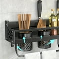 thumbnail image 3 of 1pc Hanging Spice Rack Wall Mount, Hanging Pot Rack, Space-Saving Kitchen Utensil Rack with Hooks, Kitchen Storage Shelf for Utensils Spatula Spoon, Seasoning Jar Organize, 3 of 5