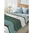 thumbnail image 4 of Twin Size Flat Sheet Only, Green Gray White Soft Brushed Microfiber Bed Sheets, Country Vintage Gradient Wooden Plank Hotel Quality Breathable Bedding Top Sheet, Easy Care, 66"x96", 4 of 9