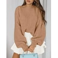 thumbnail image 3 of PRETTYGARDEN Women's Oversized Sweaters Fall Chunky Knit Pullover Lantern Sleeve Crewneck Jumper Tops Trendy Clothes, 3 of 9