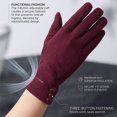 thumbnail image 4 of BadPiggies Women's Winter Warm Gloves with Sensitive Touch Screen Texting Fingers Fleece Lined Windproof Driving Gloves (Wine Red), 4 of 7
