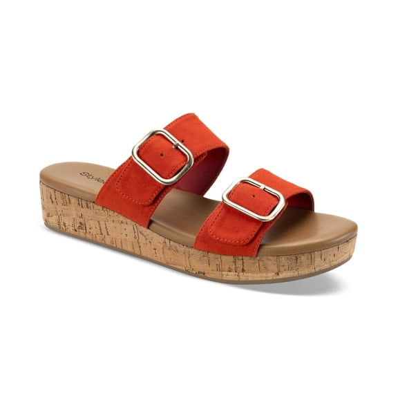 Style Co Temppestt Wedge Sandals Paprika Micro 5.5M