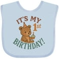 thumbnail image 3 of Inktastic Cute Teddy Bear 1st Birthday Celebration Boys or Girls Baby Bib, 3 of 4