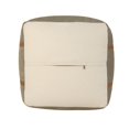 thumbnail image 4 of LR Home Medium Bordered Indoor Square Pouf, Taupe, 20" x 20" x 20", 4 of 5