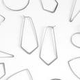 thumbnail image 3 of Humble Chic Geometric Chevron Threader Hoop Earrings - 925 Silver Plated - 2 inch, 3 of 9