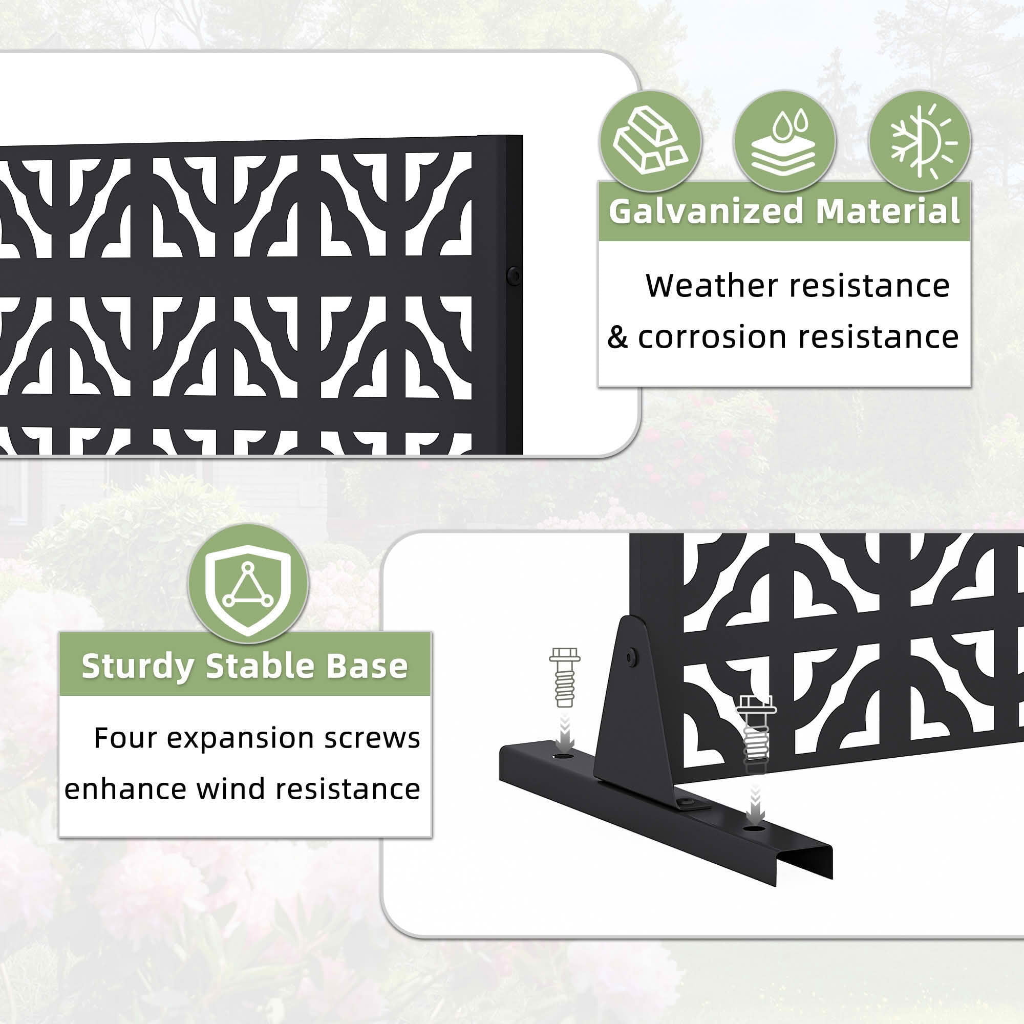 MAYEERTY 72x47 Black Outdoor Natural Privacy Panel Screen, 6 Piece Set Natural Folding Divider for Backyard and Garden