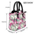 thumbnail image 2 of Lsque Orchids Flowers Pattern Leather Rivet Shoulder Bag – Elegant Genuine Leather & Microfiber PU Crossbody with Detachable Adjustable Strap, 2 of 5