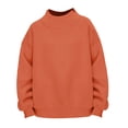 thumbnail image 6 of Mercatoo Girls Mock Neck Sweatshirt Kids Oversized Turtleneck Pullover Sweatshirts Trendy 𝐘2K Hoodies Plain Warm Top, 6 of 6