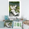 thumbnail image 3 of Designart 'Pelicans Resting Near The river Water' Traditional Framed Art Print, 3 of 4