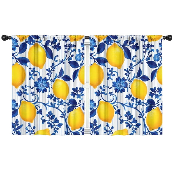 Blackout Kids Curtains,Blue Lemon Childrens Insulated Curtains Set Of 2,Bedroom Essentials,Toddler Room Decor 42x54in(106x137cm)