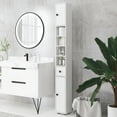 thumbnail image 4 of Wooden Cabinets, Kleankin 71" Tall Bathroom Storage Cabinet, Narrow Toilet Paper Cabinet with Open Shelves, 2 Door Cabinets, Adjustable Shelves for Kitchen, Hallway, Living Room, White, 4 of 9