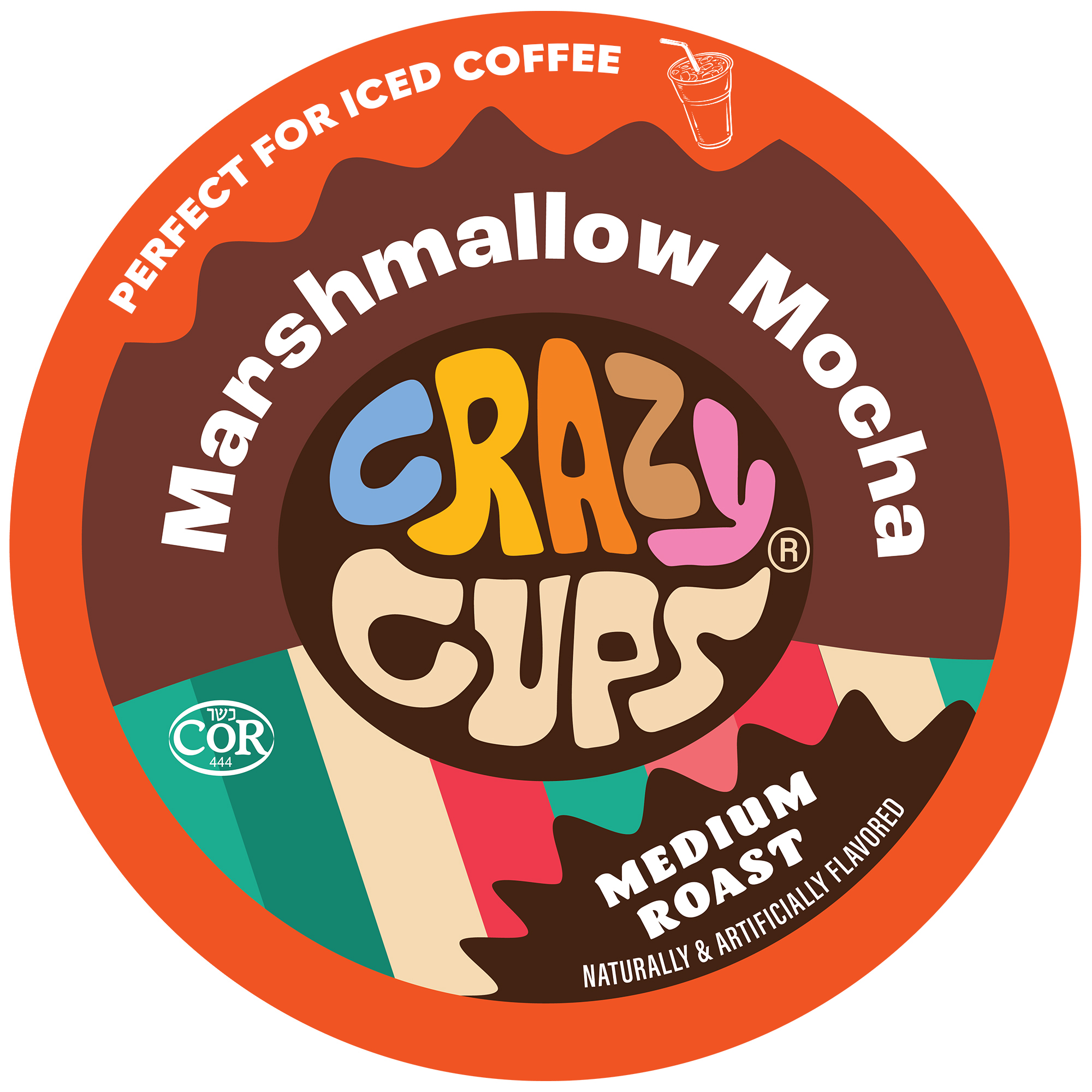 Crazy Cups Marshmallow Mocha Coffee Pods, Medium Roast, 22 Count for Keurig K Cups Machines