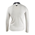 thumbnail image 2 of Maison Jules Women's Long-Sleeve Tweed-Collar Sweater White Size Large, 2 of 2