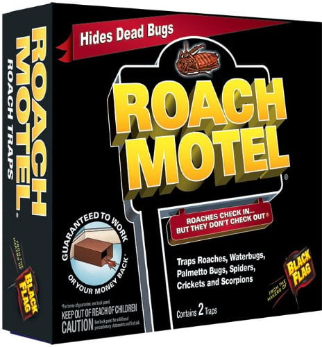 Black Flag Roach Cockroach Killer Bait Covered Glue Traps, 2 Count Each