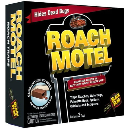 2 Pack Black Flag Roach Motel Cockroach Killer Bait Covered Glue Traps 2 Ct