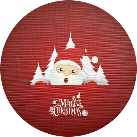 

Coolnut Christmas Santa Claus Placemats 1Pcs Holidays PVC Weave Place Mats Table Mats Non-Slip Easy to Clean for Home Kitchen BBQ Party Table Decor 15.4×15.4in