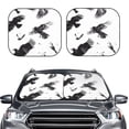 thumbnail image 2 of Balery Monochrome Flying Ravens Parasol para parabrisas de coche de 2 piezas | Parasol plegable para parabrisas delantero de coche para la mayoría de sedanes-Medium, 2 of 6