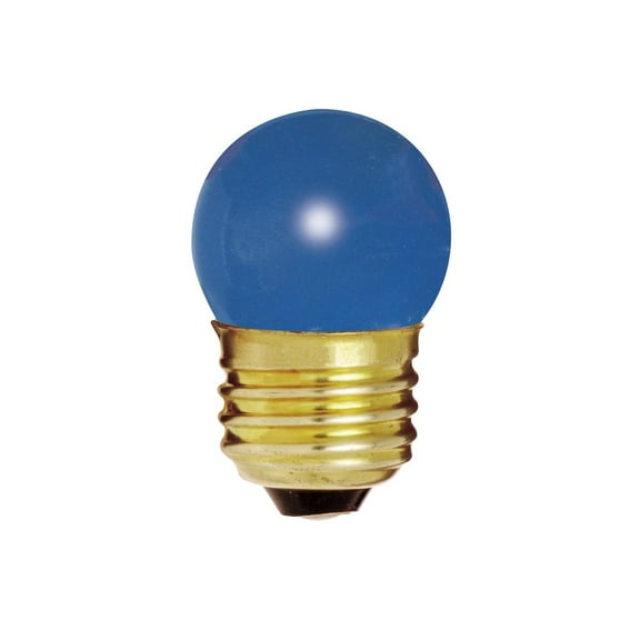 Satco S4508 - 7.5 watt S11 Incandescent; Ceramic Blue; 2500 average rated hours; Medium base; 120 volts