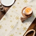 thumbnail image 4 of Green Christmas Tree Table Runner 72 Inches, Golden Xmas Tree Winter Snowflake Rustic Bed Runner Dresser Scarves Tabletop for Indoor Outdoor Parties/Ceremony/Banquet, 14" x 72", 4 of 8