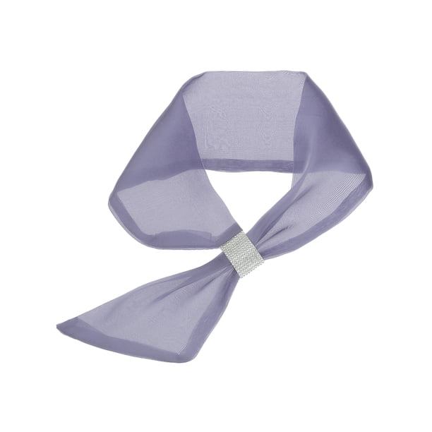 BUFANDA METÁLICA BRILLANTE INSPIRE CHIC PARA MUJER, BUFANDA LIGERA CON BRILLO Y HEBILLA DE RINCONES 67x10cm PÚRPURA