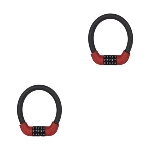 Yuarrent candado de bicicleta candados de cadena antirrobo código de combinación candado bicicletas vehículo eléctrico scooter equipo mini / Mini/Rojo 2Conjunto