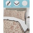 thumbnail image 4 of Quilts Twin XL Size, Brown Flowers Soft Comforter Bedding Set for Bed, Vintage Farmhouse Floral Leaves Vines Lightweight Quilted Bedspread with Pillow Cover(2 Pieces) for All Season, 68x98 Inch, 4 of 6