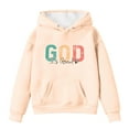 thumbnail image 3 of WOYY Toddler Girls Graphic Hoodie God Print Hooded Sweatshirt Casual Sport Pullover Top, 3 of 3