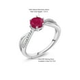 thumbnail image 5 of Gem Stone King 925 Sterling Silver Red Ruby Gemstone Birthstone Wedding Engagement Women's Ring 6 Prongs (1.24 Cttw Round Available 5,6,7,8,9), 5 of 5
