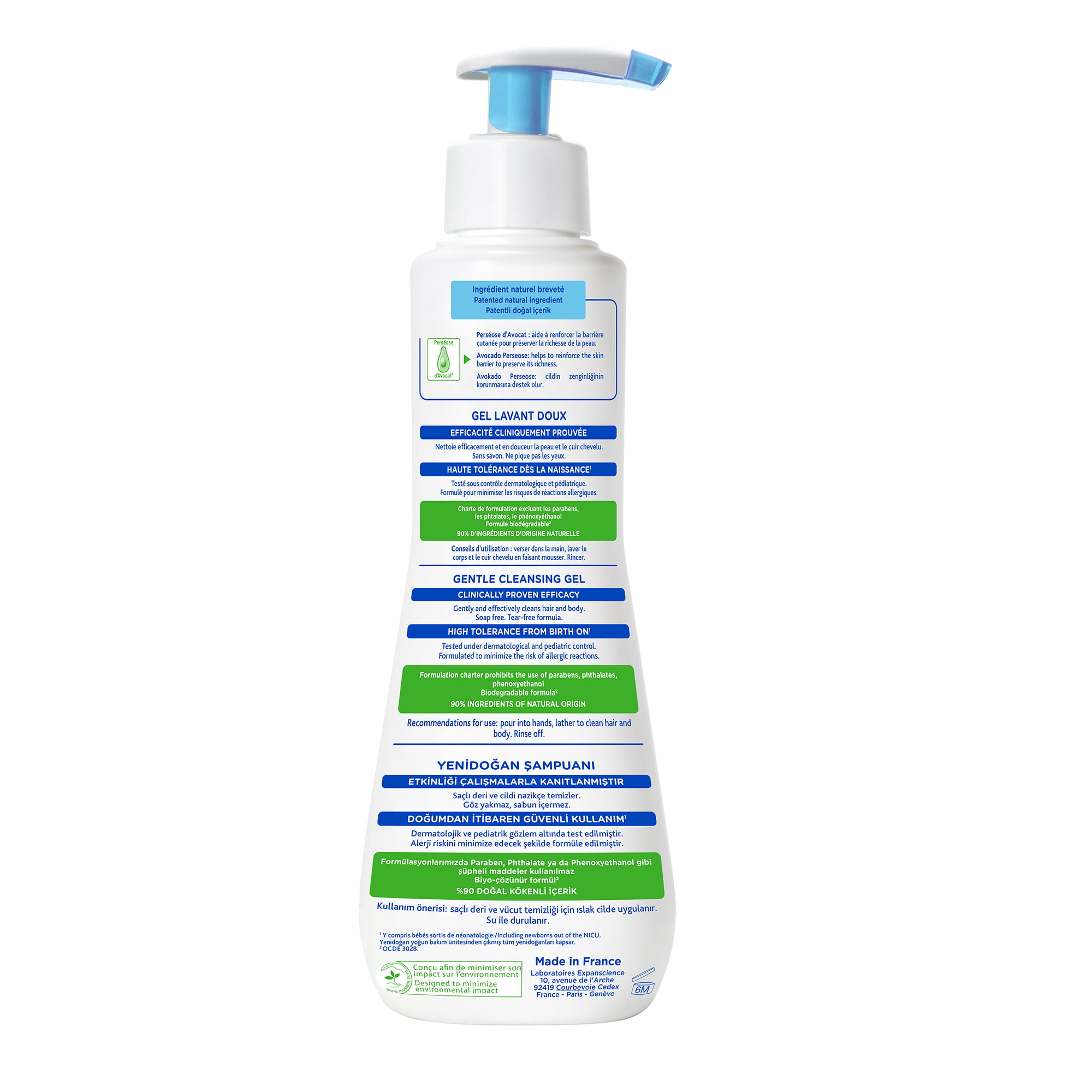 Mustela Baby Gentle Cleansing Gel, Hair and Body Wash with Natural Avocado  Perseose, 25.35 fl oz 