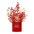 thumbnail image 2 of Cubo de bendición de Año Nuevo Macarena con arreglo de flores rojas Estilo C, 2 of 8
