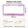 thumbnail image 3 of 2-Pack Aluminum License Plate Frame with 2 Holes for GM License Plate Cover with Free Screws Pink Fantasy Flowers Pattern, 3 of 8