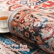 Softlife Oriental Traditional Area Rug for Living Room Durable Washable Persian Carpet Non Slip Boho Rugs for Bedroom, 5x8, Orange