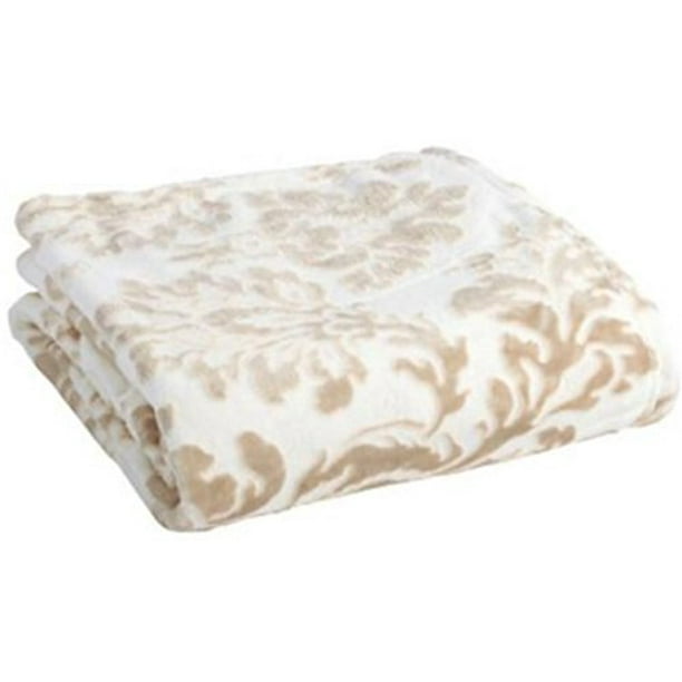Nantucket Home Damask Plush Oversized Plush Throw Blanket Tan Walmart Com Walmart Com