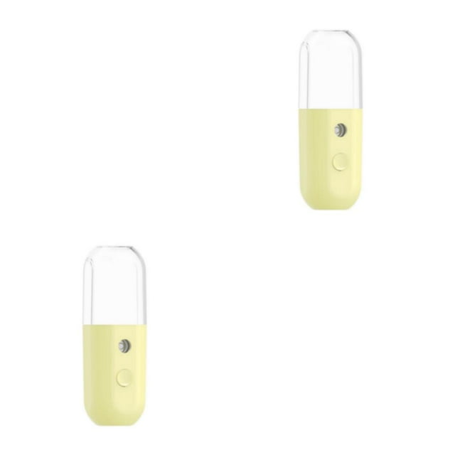 yingyy 1/2/3/5 ABS Face Sprayer Handheld Transparent Case Coated 1800mAh USB Charging Skin Care Makeup Steamer Diffuser Humidifier Yellow 2PCS