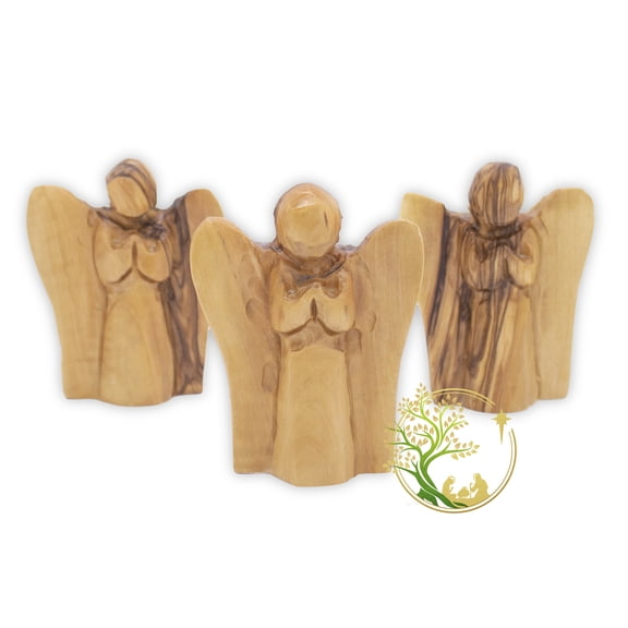 Handmade Mini Angel Statue - Praying Angel Figurine From The Holy Land Bethlehem - Perfect Home Nursery Décor | Baptism & Christening Gift
