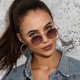 thumbnail image 1 of Gafas de sol retro personalizadas para hombres y mujeres, gafas de sol redondas de montura pequeña de moda europeas y americanas, gafas de metal, 1 of 6