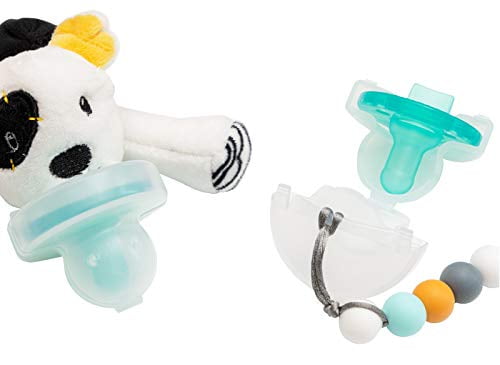 Keepsie The Only Cover for Pacifiers with Stuffed Animals or Paci Clips (Dorian White 2 Pack)