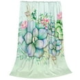 thumbnail image 2 of Pofeuu Succulent Print Ultra-Soft Micro Fleece Blanket,for Bed Or Sofa,All Season Throw Blankets Flannel Blanket-80"x60", 2 of 7
