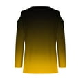 thumbnail image 4 of gakvbuo Petite Tops For Women Tops 3/4 Sleeve Pullover Shirts Cold shoulder Tunic Tops Crewneck Slim Fit Half Sleeve off shoulder Graphic Tshirts Gradient Blouse Tops, 4 of 6