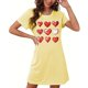 thumbnail image 1 of Camisón corto de mujer, vestido de largo medio con estampado de moda, camisón corto extragrande de mujer, camisón de manga corta con estampado de pecho a la moda, camisón de mujer, 1 of 6