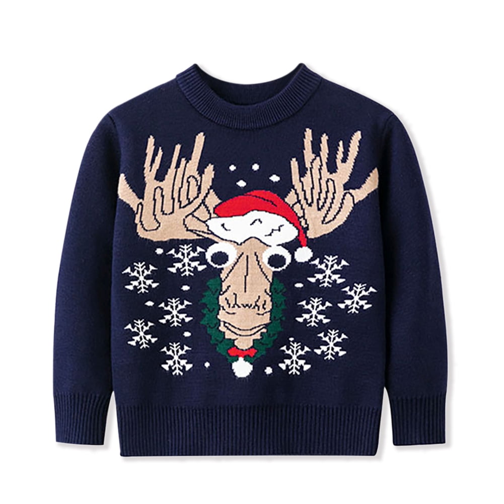Verdeel Darts zelf SYNPOS Toddler Little Kid Boy Girl Ugly Elk Christmas Sweater Pullover Tops  - Walmart.com