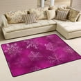 thumbnail image 2 of Dreamtimes Christmas Snowflakes Pink Non-Slip Area Rug Xmas Winter Floor Carpet Comfort Floor Mats Decor for Indoor Front Porch,Living Room, Bedroom,Kitchen, 36"x24", 2 of 5