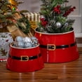 thumbnail image 2 of The Gerson Company Set of 2 Nesting Metal Santa Belt Mini Tree Collars - N/A, 2 of 4