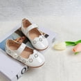 thumbnail image 5 of Zanarzt Toddler Girls Sandals Baby Girls Mary Jane Flats with Bownot Non Slip Soft Sole Toddler First Walker Cirb Dress Shoes White,US 8.5, 5 of 5