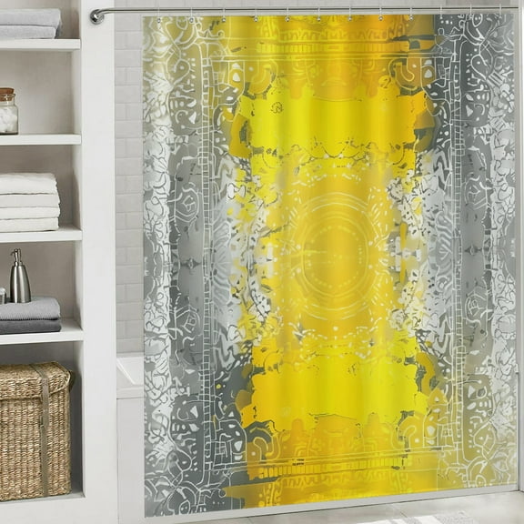 yellow gray abstract Bathroom shower curtain beautiful Home Sweet Home waterproof Fabric Shower Curtain Bathtub Decor with Hooks